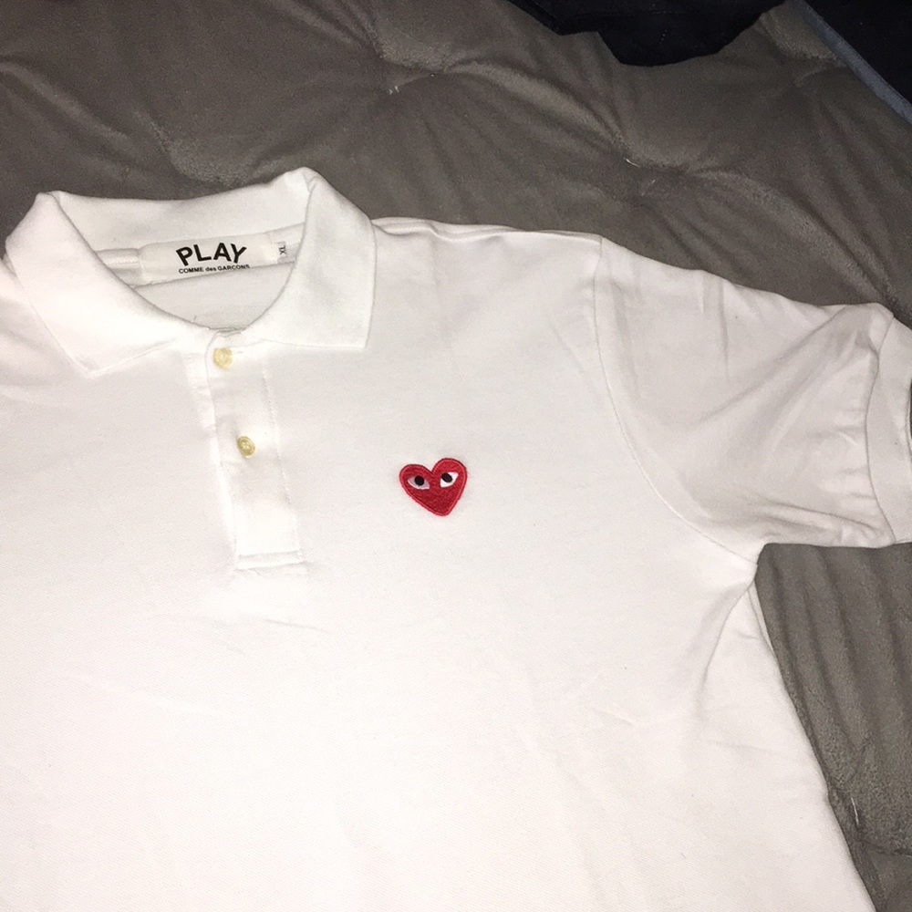 Comme des garçons red heart polo size XL